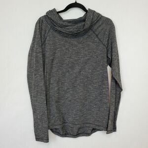 Lululemon Sweater Womens Size 4? Cowl Neck Long Sleeve Marled Black White